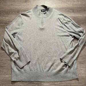 Bonobos Sweater Mens XL Gray 1/4 Zip Cashmere Blend Knit Pullover Preppy Slim